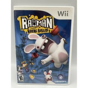 Rayman Raving Rabbids (Nintendo Wii, 2006) Complete With Manual, Tested & Works